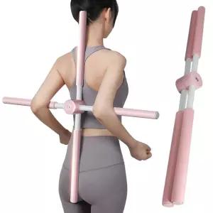 요가 십자봉 핑크 바 봉 자세 교정 스트레칭 밸런스 운동