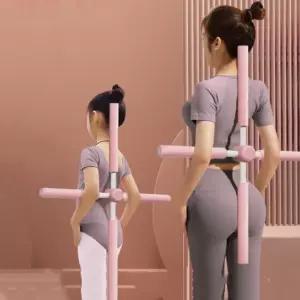 블루 자세 교정기 교정 목 말린 어깨 허리 굽은등 스트레칭 요가 기구 막대 바 체형
