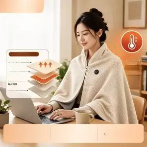 솔디 전기 발열 숄 담요 겨울용 온열 USB 충전 사무실 다리용