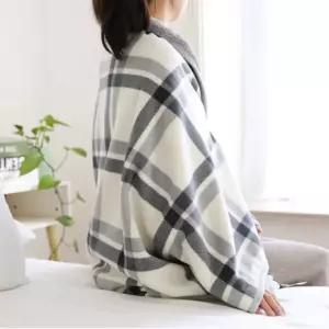플리스 무릎담요 똑딱이 체크 극세사 겨울숄