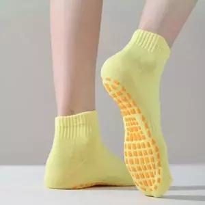 우수한 남성 여성 논슬립 필라테스 양말 옐로우_23508260