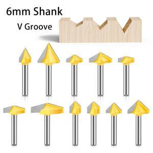 6mm 샹크 60 120도 V 홈 루터 비트 목공 밀링 (목재 패널 가공용)
