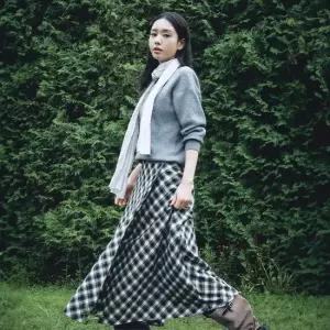 셀렙샵에디션 26FW 롱 체크 랩스커트