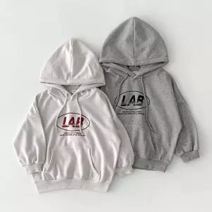 어린이 남아 여아 공용 맨투맨 티셔츠 아동 유아 주니어 LAB 후드 티