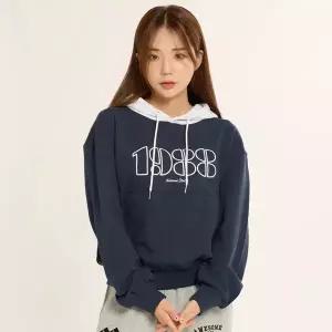 [어썸스튜디오] 여성 후드 배색 1988 자수 스 셔츠_ASDTSL003