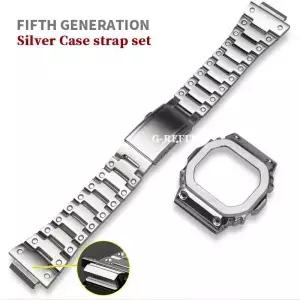 GRefit V6.0 금속 베젤 스테인레스 스틸 시계 밴드 스트랩 DW5600 GWM5610 G5600 GWB5600 B5000 케이스
