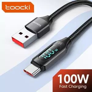 호환 Toocki 100W USB 케이블 전선가리개 화웨이 명예 샤오미호환 슈퍼 충전 고속 충전 USB C 충전기 데이