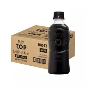 맥심 TOP 심플리 스무스 블랙 무라벨, 360ml, 20개