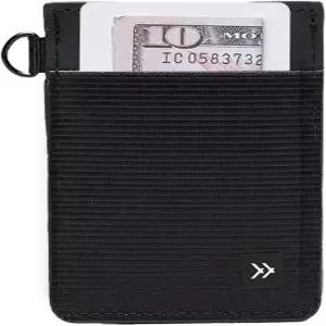 Thread Wallets 울트라 슬림 버티컬 가죽 카드 홀더 RFID 미니멀리스트 지갑 블랙