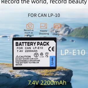 1-10PCS 3.7V LP-E10 디지털 카메라 배터리 2200mAh 충전식 캐논 EOS 적합
