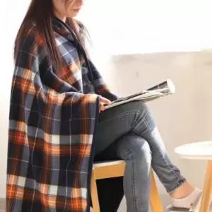 겨울 후드담요 플리스 망토형 보온 방한 휴대용