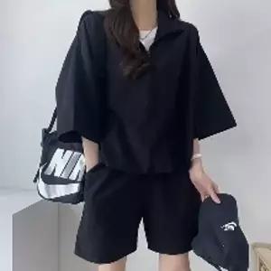 [하프클럽/]미니멀 LK-SS12 여성 반집업 셋업