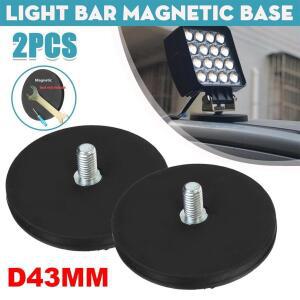 2개 미니 소형 강력 자석 마운트 원형 고무 코팅 베이스 D43mm M6 카메라 자동차 지붕 LED 라이트 바 홀더