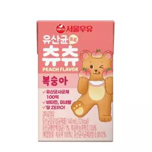 서울우유 유산균 츄츄 복숭아맛 140mlx24개