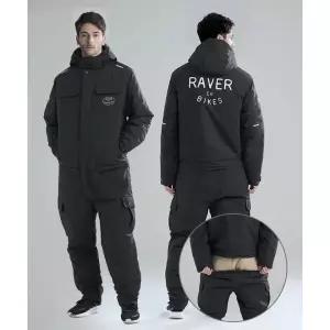 RAVER 겨울 오토바이 방수 방한 일체형 상하분리 배달 스즈끼 전신 방한복 스즈키복 우주복 낚시복 작업복