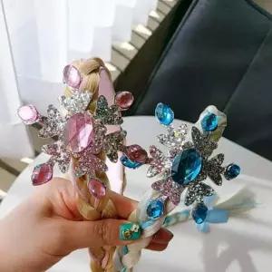 겨울공주 땋은 머리띠 가발 헤어밴드 아동 할로윈 파티 행사