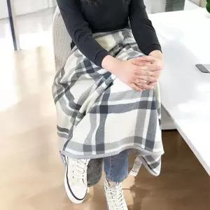 [HW8] 극세사 학생 사무실 무릎담요 어깨 망토 담요 똑딱이