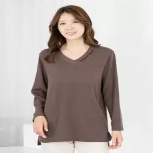 [모슬린]엄마옷 롱티셔츠 브이넥 빅사이즈 610FGH071 마담/중년여성/빅사이즈/50대/60대
