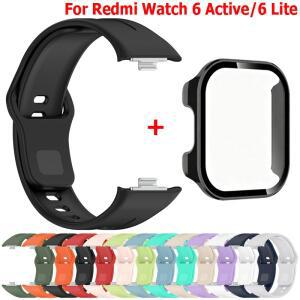 실리콘 밴드 + 글라스 케이스 (Redmi Watch 6 Active용), 샤오미 5 Lite용 스포츠 스트랩, PC 커버 액세서
