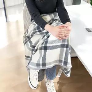 극세사 학생 사무실 무릎담요 어깨 망토 담요 똑딱이