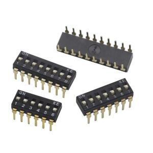 (10개~5개 세트)DIP 스위치  토글 2.54mm  1P/2P/3P/4P/5P/6P/8P/10P  검은색  SMD 금도금 핀