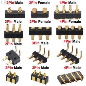 Cltgxdd 1PCS 남성 여성 포고 핀 커넥터 Pogopin 배터리 스프링로드 접촉 SMD DIP 바늘 PCB 2 3 4 2.54mm