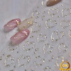 1pcs 젤리 네일 스티커 반짝 이는 프랑스어 얼음 크리스탈 별 손톱에 대 한 자기 접착 사랑 DIY 발렌타인 D