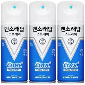 멘소래담 스프레이 에스 쿨타입 파스 180ml 3개 ~ 근육 타박상 삔데 멍 쿨