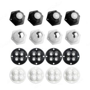 4pcs 이동 롤러 키트 헤비 듀티 자체 접착 도르래 바퀴 360 학위 회전 범용 쓰레기통 보관 상자 가구