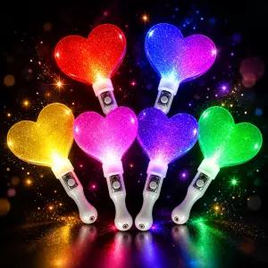 LED 하트 응원봉 유치원 학예회 재롱잔치 발표회 운동회 아크릴 야광봉 공연 콘서트 막대 하트봉 응원도구