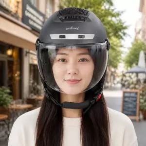 오토바이 헬멧 반모형 자전거 전기자전거용 후미등 블루투스 사계절