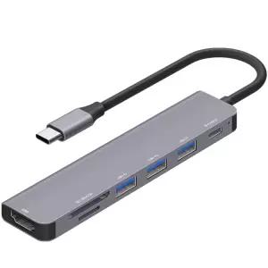 홈플래닛 7포트 USB3.0 멀티허브 DeX 지원 4K 미러링 HUB7C-L 그레이 x 1개 524815