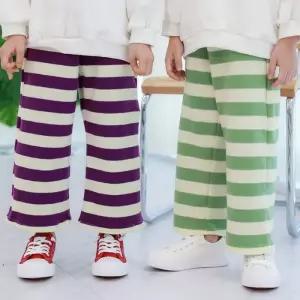 [JHMNN9T7_51GW]바지 스트라이프 와이드 팬츠
