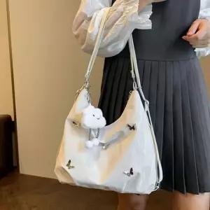 대학생 가방 키링 숄더 세트 아이보리 데일리 백팩 백