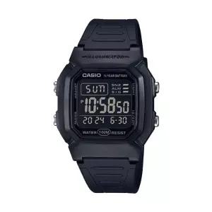 카시오 W-800H-1B 남성 군인 스포츠 스퀘어 전자 손목 시계