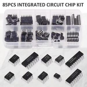 85PCS 집적 회로 칩 키트 10 사양 IC-NE555 IC-LM324 DIP 단일 정밀 타이머 조합