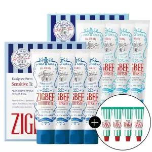 지그비 미백케어 치약 레몬민트향 4개입+시린이케어 치약 시트러스민트향 4개입+바카치약 20g 4개 증정