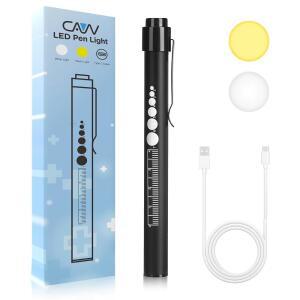 간호사 의사를 위한 동공 게이지 LED 펜라이트가 장착된 CAVN 충전식 펜라이트 따뜻한/흰색 조명 간호 학생을 USB 의료용 선물 블랙