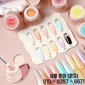 1병 쿠션 패팅 젤 폴리쉬 옴브레 블랙 화이트 피치 네일 드로잉 라이너 프렌치