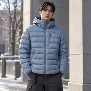 MUSINSA STANDARD [시티 레저] 후디드 라이트 다운 재킷 [문 블루]