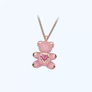 스와로브스키 TeddY 하트 핑크 로즈골드 목걸이 네크리스 악세서리 5642976 5230511