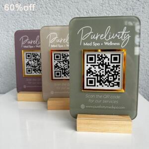 미니 QR 코드 아크릴 로고, 당신만의 플레이트, 소셜 미디어 디스플레이, 리셉션 데스크 메뉴 사이드, 계산