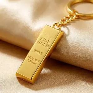 골드바 디자인 재물운 부자 금괴 가방 액세서리 장식품 골드-WFRM9TW
