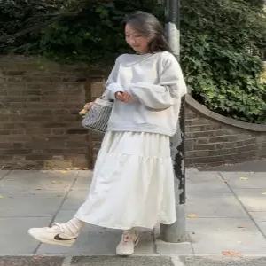 더블드 캉캉 플레어 밴딩 롱 스커트 (2 color)