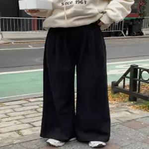 모어 코듀로이 밴딩 와이드 팬츠 (one color) 플리스안감
