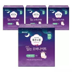좋은느낌 입는 오버나이트, 소형, 8매, 4개