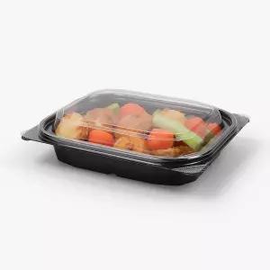 [해피팩](BU) BU-003 일회용 샐러드 과일 도시락 반찬 블랙 포장 용기 100세트