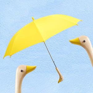 Regn 장마인싸 귀여운 우드 오리 손잡이 2단우산 장우산