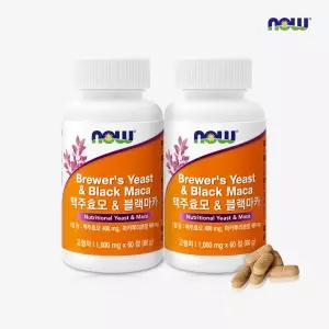 나우푸드 맥주효모&블랙마카 60정 2병 4개월분