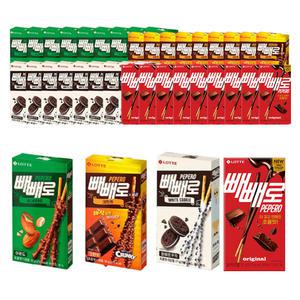 롯데웰푸드 빼빼로 크런키, 39g, 10개 + 아몬드, 37g, 10개 + 초코 ,55g ,10개 + 화이트쿠키, 37g, 10개
